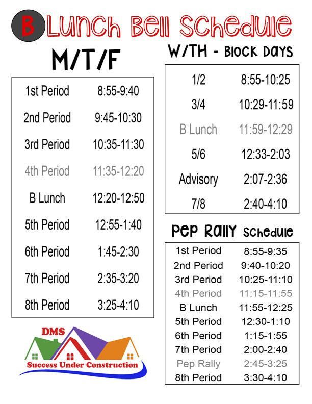 b schedule